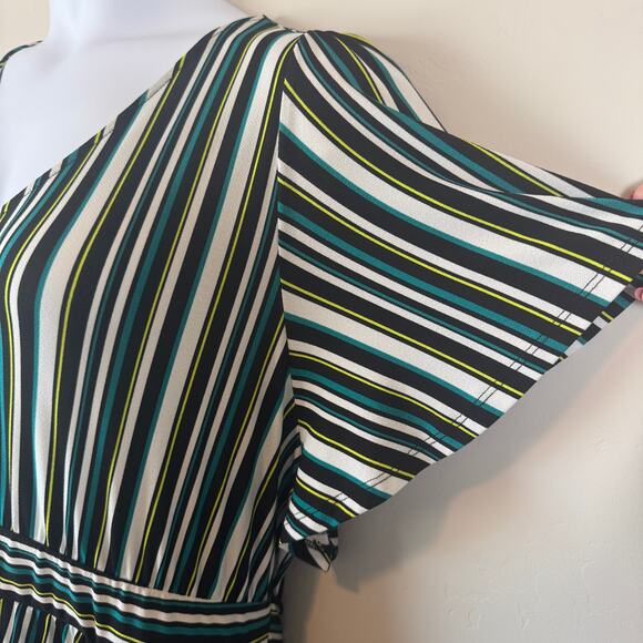 Torrid Striped Dress Sz 4X Pullover Pockets A-Line Midi Short Sleeve Casual - Picture 4 of 10